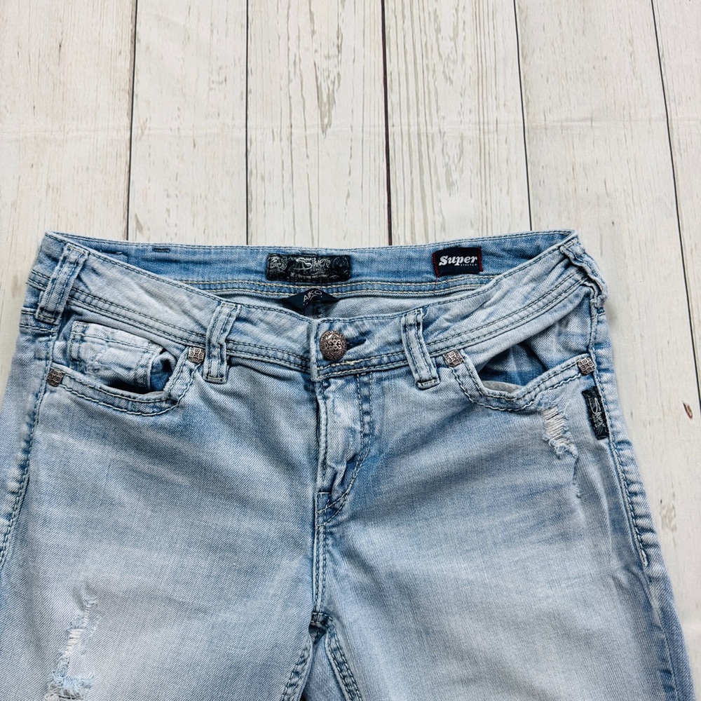 Silver Aiko Women's Light Blue Distressed Jeans - Picture 7 of 8